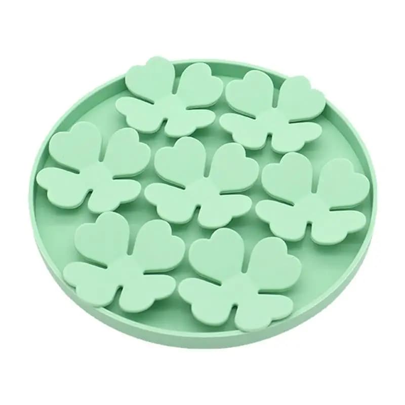 Dog Lick Pad Peanut Butter Slow Feeder Bowl Puzzle Feeder With Suction Cup Raised Flower Design For Water Yogurt Wet Or Dry Food