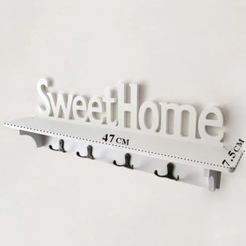 1Pc Carved Hollow Wood Wall Hanging Rack Shelf Shelve Holder Storage Home Decor Storage Holders & Racks