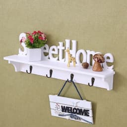 1Pc Carved Hollow Wood Wall Hanging Rack Shelf Shelve Holder Storage Home Decor Storage Holders & Racks