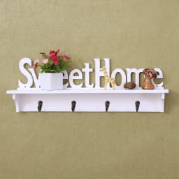 1Pc Carved Hollow Wood Wall Hanging Rack Shelf Shelve Holder Storage Home Decor Storage Holders & Racks