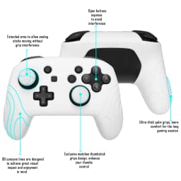 PlayVital Samurai Edition Ergonomic Silicone Skin Protective Case W/2 Thumb Grips for Nintendo Switch Pro Controller