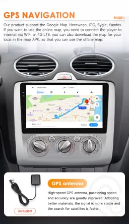 Hizpo 9" 2 Din 4G+WiFi Car Radio for Ford Focus Exi MT Mk2 MK3 2004-2011 Multimedia Player Android 14 GPS Navigation Head Unit