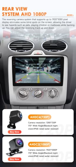 Hizpo 9" 2 Din 4G+WiFi Car Radio for Ford Focus Exi MT Mk2 MK3 2004-2011 Multimedia Player Android 14 GPS Navigation Head Unit