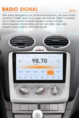 Hizpo 9" 2 Din 4G+WiFi Car Radio for Ford Focus Exi MT Mk2 MK3 2004-2011 Multimedia Player Android 14 GPS Navigation Head Unit