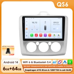 Hizpo 9" 2 Din 4G+WiFi Car Radio for Ford Focus Exi MT Mk2 MK3 2004-2011 Multimedia Player Android 14 GPS Navigation Head Unit