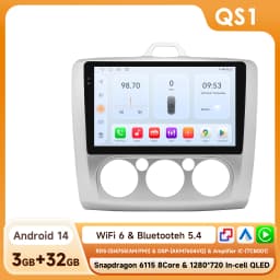 Hizpo 9" 2 Din 4G+WiFi Car Radio for Ford Focus Exi MT Mk2 MK3 2004-2011 Multimedia Player Android 14 GPS Navigation Head Unit