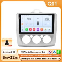Hizpo 9" 2 Din 4G+WiFi Car Radio for Ford Focus Exi MT Mk2 MK3 2004-2011 Multimedia Player Android 14 GPS Navigation Head Unit