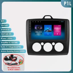 Hizpo 9" 2 Din 4G+WiFi Car Radio for Ford Focus Exi MT Mk2 MK3 2004-2011 Multimedia Player Android 14 GPS Navigation Head Unit