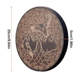 Shaman Drum Tree-of-Life And Bird Siberian Drum Frame Drum Instrument Gift For Music Lovers Sound Healing Tool With Drum Stick