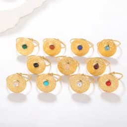 Adjustable Vintage Boho Blue Stone Stainless Steel Rings For Women Oval Fashion New Anillos Jewelry Wedding Gifts