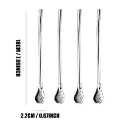304 Stainless Steel Tea Drinking Straws Spoon Yerba Mate Tea Filter 1 Set Reusable Bombilla Gourd Tea Tools Bar Accessories