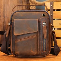 WESTAL Crazy Horse Leather Shoulder Bags for Men Crossbody Bags Purse My Order USB Charging Messenger Bags Leather Handbags Man