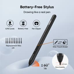 UGEE S640 Drawing Tablet 6.3 inch Graphics Tablet Tilt 60° Pen Tablet Digital Art Pad 8192 Level for OSU Android Windows Mac PC