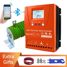 3000W Hybrid Wind Solar Controller Regulator MPPT Auto Match 12V 24V 48V Optional Bluetooth Android App For Hybrid Power System