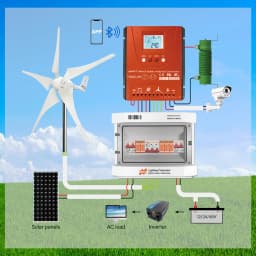 3000W Hybrid Wind Solar Controller Regulator MPPT Auto Match 12V 24V 48V Optional Bluetooth Android App For Hybrid Power System