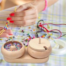Bead Spinner Double Bowl Waist Beads Kit With Bead Spinner Waist Bead Spinner And Beads Kit With 4 Bowls 2 Needles And 1000Pcs