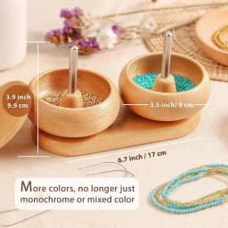 Bead Spinner Double Bowl Waist Beads Kit With Bead Spinner Waist Bead Spinner And Beads Kit With 4 Bowls 2 Needles And 1000Pcs