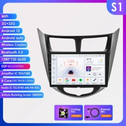Hizpo Android 13 Car Stereo Radio For Hyundai Solaris Accent Verna 2010-2016 Multimedia Video Player Navigaion GPS 2 Din 4G LTE