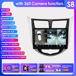 Hizpo Android 13 Car Stereo Radio For Hyundai Solaris Accent Verna 2010-2016 Multimedia Video Player Navigaion GPS 2 Din 4G LTE