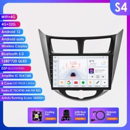 Hizpo Android 13 Car Stereo Radio For Hyundai Solaris Accent Verna 2010-2016 Multimedia Video Player Navigaion GPS 2 Din 4G LTE