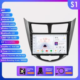 Hizpo Android 13 Car Stereo Radio For Hyundai Solaris Accent Verna 2010-2016 Multimedia Video Player Navigaion GPS 2 Din 4G LTE