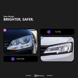 AKD Head Lamp for VW Jetta Sagitar MK6 LED Headlight 2011-2018 Headlights MK6 DRL Turn Signal High Beam Angel Eye Projector