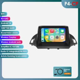 Hizpo Car Radio 2 Din Multimedia Player For Ford Kuga 2 Escape 2013-2017 9'' Android Auto Stereo GPS Navigation DSP RDS AI Voice