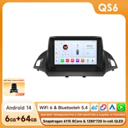 Hizpo Car Radio 2 Din Multimedia Player For Ford Kuga 2 Escape 2013-2017 9'' Android Auto Stereo GPS Navigation DSP RDS AI Voice