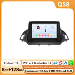 Hizpo Car Radio 2 Din Multimedia Player For Ford Kuga 2 Escape 2013-2017 9'' Android Auto Stereo GPS Navigation DSP RDS AI Voice