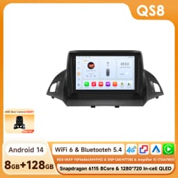 Hizpo Car Radio 2 Din Multimedia Player For Ford Kuga 2 Escape 2013-2017 9'' Android Auto Stereo GPS Navigation DSP RDS AI Voice