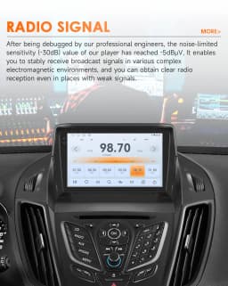 Hizpo Car Radio 2 Din Multimedia Player For Ford Kuga 2 Escape 2013-2017 9'' Android Auto Stereo GPS Navigation DSP RDS AI Voice