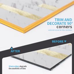 Art3d 20ft Outside Vinyl Corner Trim Peel and Stick for Tile and Wall Edges, Furniture Decoration Rose Gold