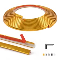 Art3d 20ft Outside Vinyl Corner Trim Peel and Stick for Tile and Wall Edges, Furniture Decoration Rose Gold