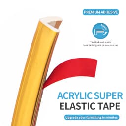 Art3d 20ft Outside Vinyl Corner Trim Peel and Stick for Tile and Wall Edges, Furniture Decoration Rose Gold