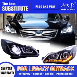AKD Head Lamp for Subaru Legacy Outback LED Headlight 2010-2016 Headlights Outback DRL Turn Signal High Beam Angel Eye Projector
