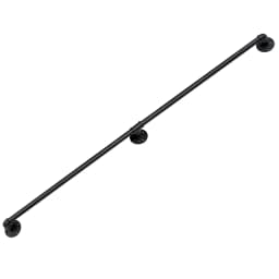 DIYHD Stair Black Pipe Handrail with Wall Mount Supports,Rustic Black,Round Corner Style,4FT-16FT