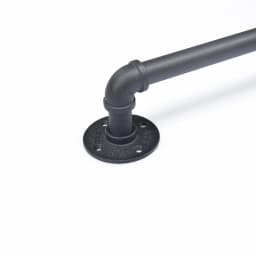 DIYHD Stair Black Pipe Handrail with Wall Mount Supports,Rustic Black,Round Corner Style,4FT-16FT