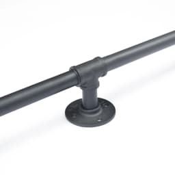 DIYHD Stair Black Pipe Handrail with Wall Mount Supports,Rustic Black,Round Corner Style,4FT-16FT