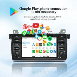 Hualingan Autoradio for BMW E46 Android wireless CarPlay E46 car head unit for BMW E46 7 "touch screen stereo upgrade no DVD