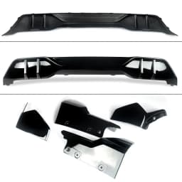 For BMW G05 X5 M Sport Bumper Front and Rear Lip Diffuser X5 Splitter Rear Diffuser 2018-2022 Gloss Black Carbon Fiber Look