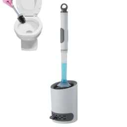 Toilet Brush Refillable Handle Silicone Toilet Brush With Soap Dispenser Punch-Free Wall Mount Toilet Brush With Liquid Long