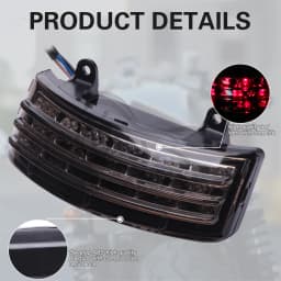 Smoke Tri-Bar LED Rear Tail Brake Fender Lights Running Turn Signal Lamps Motorcycles Taillight for Harley Touring Street Glide