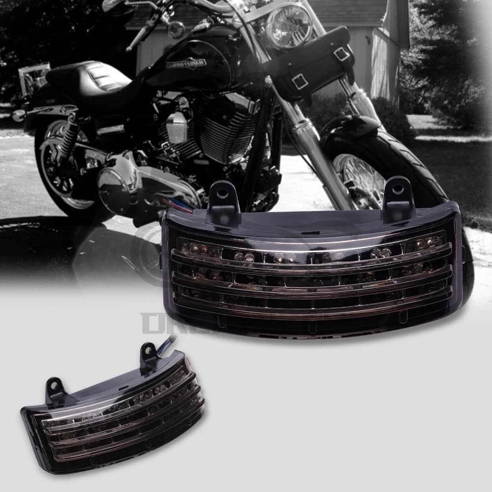 Smoke Tri-Bar LED Rear Tail Brake Fender Lights Running Turn Signal Lamps Motorcycles Taillight for Harley Touring Street Glide