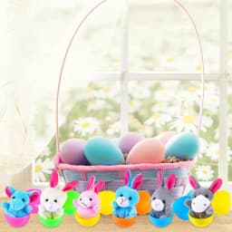 Surprise Eggs With Animal Plush Toys For Easter Party 24Pcs Easter Eggs Party Toys Easter Basket Fillers Kids Egg Wedding Ideas