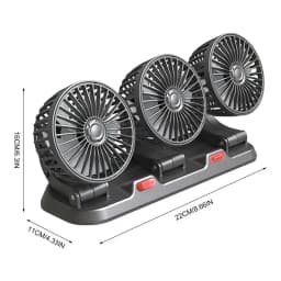 3 Head Car Cooling Fan With Parking Number Plate USB /12V/24V Electric Fans Auto Low Noise Fan 360 Degree Rotatable Auto Cooler