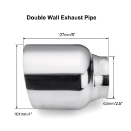 1/2/4pcs 63mm-101mm Universal Car Exhaust Muffler Pipe Dual Wall Exhaust Tips Exhaust Pipe Stainless Steel For BMW/Benz/Audi/VW