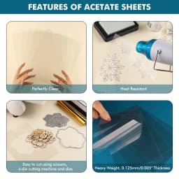 15-110pcs 0.125mm Thickness Heat Resistant Perfectly Clear Acetate Sheets For Hot Foiling Shaker Cards Making Bundle Deals