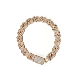 Aokaishen 20MM Baguette Choker Necklace for Men 8 Cuban Link Chain Micro Pave Cubic Zirconia Hip Hop Jewelry