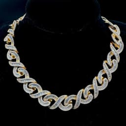 Aokaishen 20MM Baguette Choker Necklace for Men 8 Cuban Link Chain Micro Pave Cubic Zirconia Hip Hop Jewelry