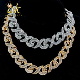 Aokaishen 20MM Baguette Choker Necklace for Men 8 Cuban Link Chain Micro Pave Cubic Zirconia Hip Hop Jewelry